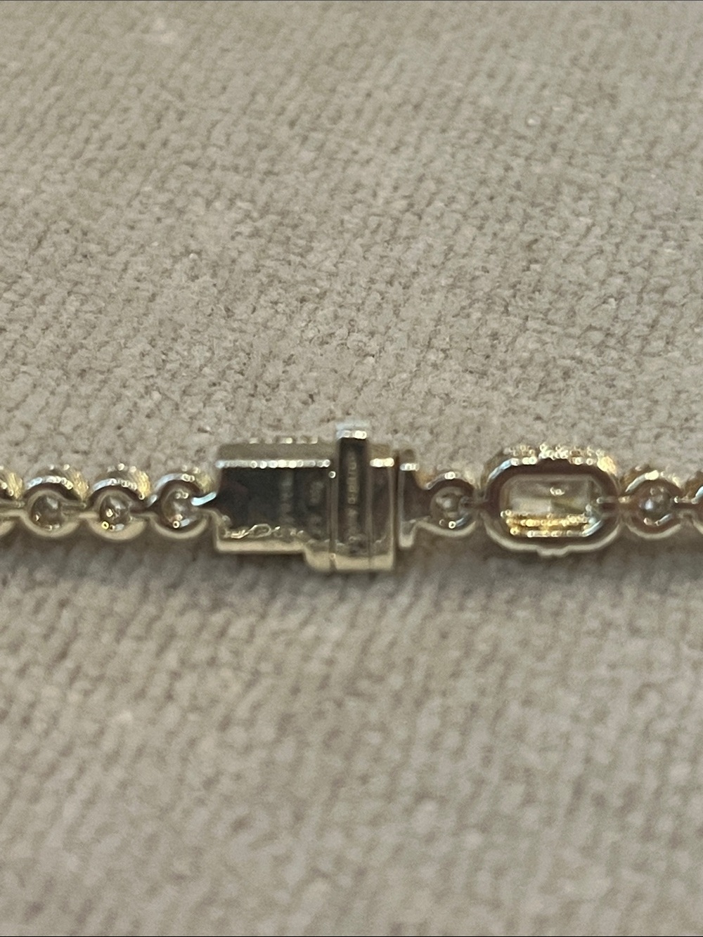 Judith Ripka CZ Sterling 925 Gold Clad Tennis Bracelet - Sparkling Link Design - Picture 6 of 12